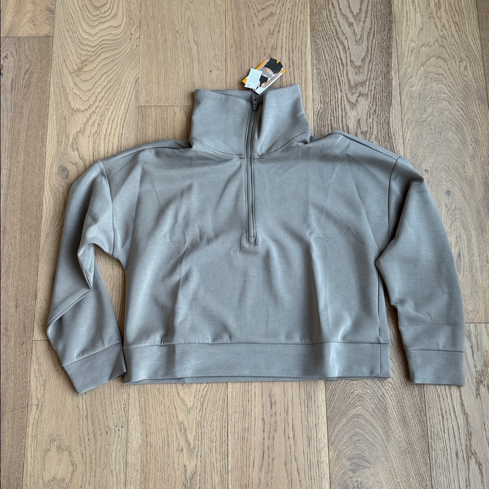 Avia Women's Heather Olive/Gray Half-Zip Scuba Pullover